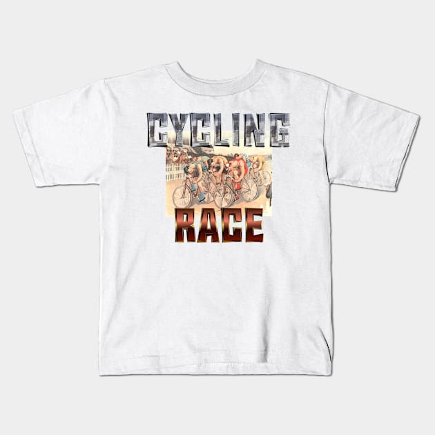 Cycling Race Kids T-Shirt by teepossible